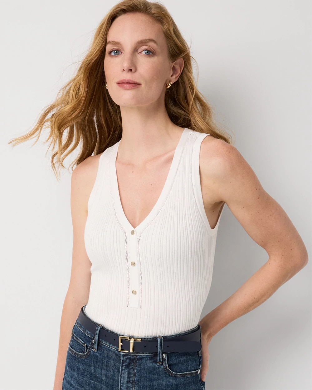 Knit Henley Tank | White House Black Market